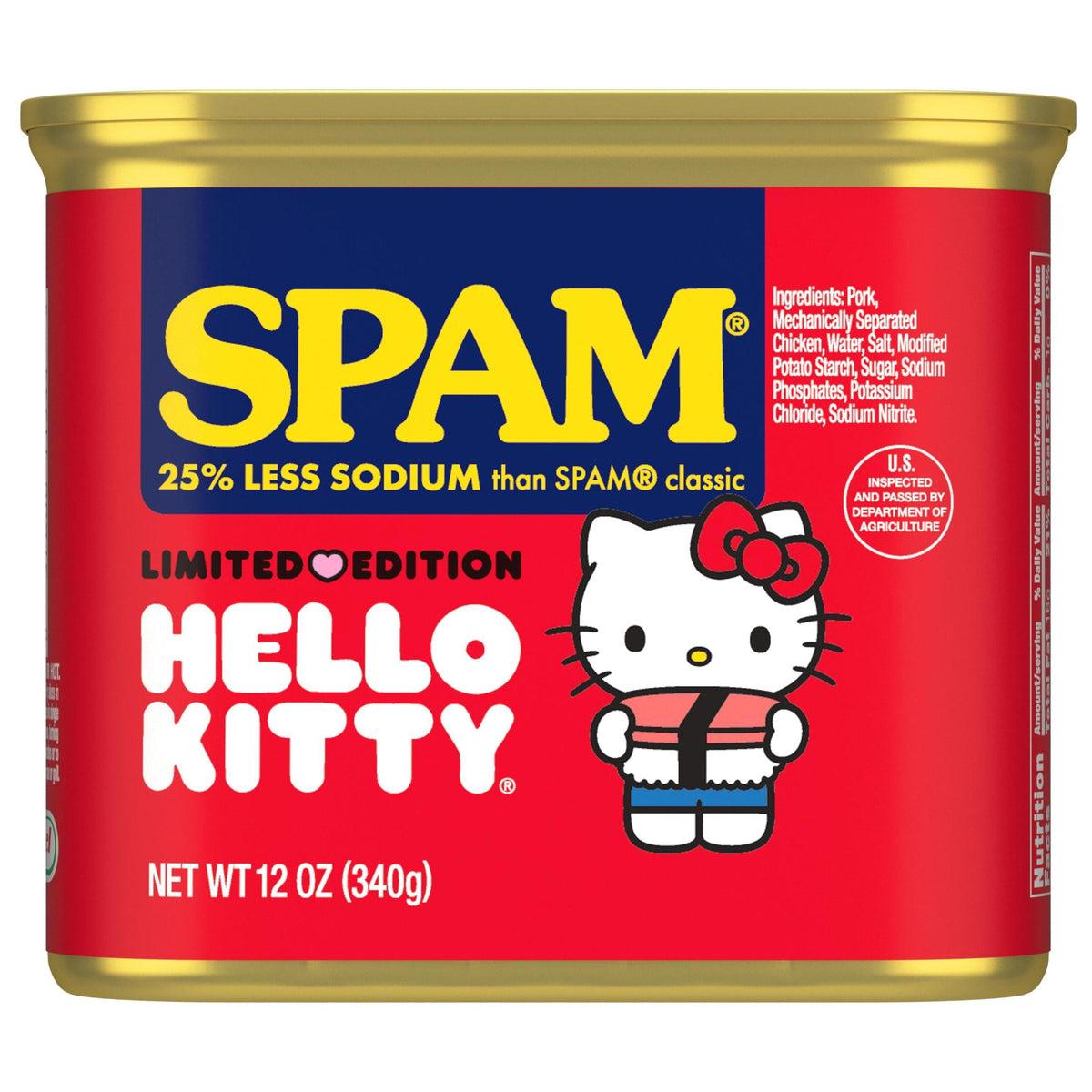 SPAM Hello Kitty 25% Less Sodium – 12 oz Can