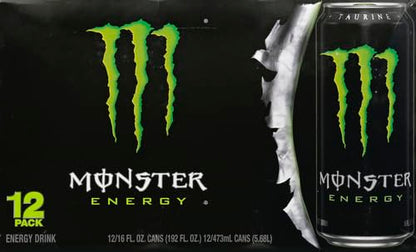 Monster Energy Drink – Original Green, 16 fl oz (Pack of 12)
