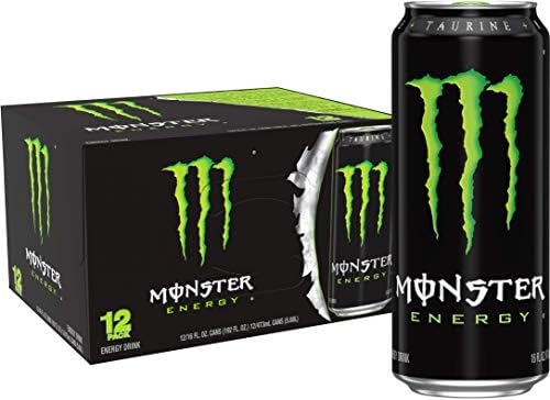 Monster Energy Drink – Original Green, 16 fl oz (Pack of 12)