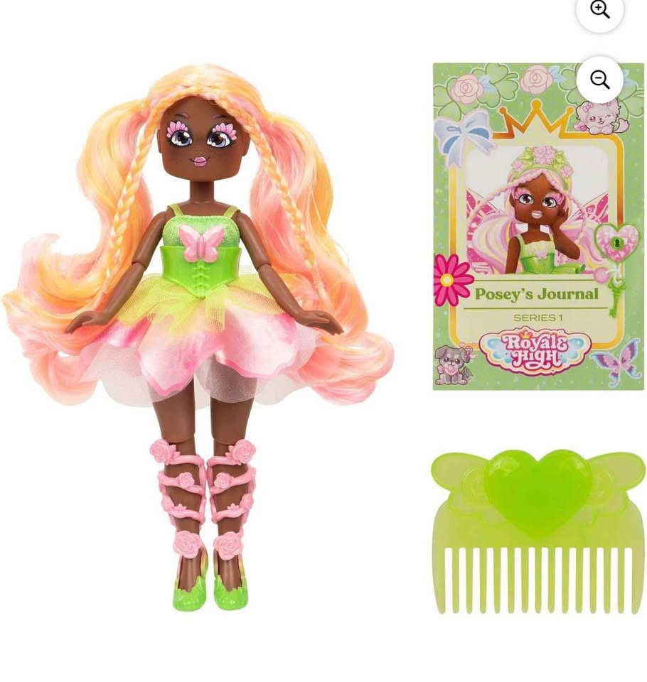 Royale High 9” Fashion Doll - Posey The Nature Fairy, Wave 1, Series 1 - Fairy Journal, Comb, and Vi