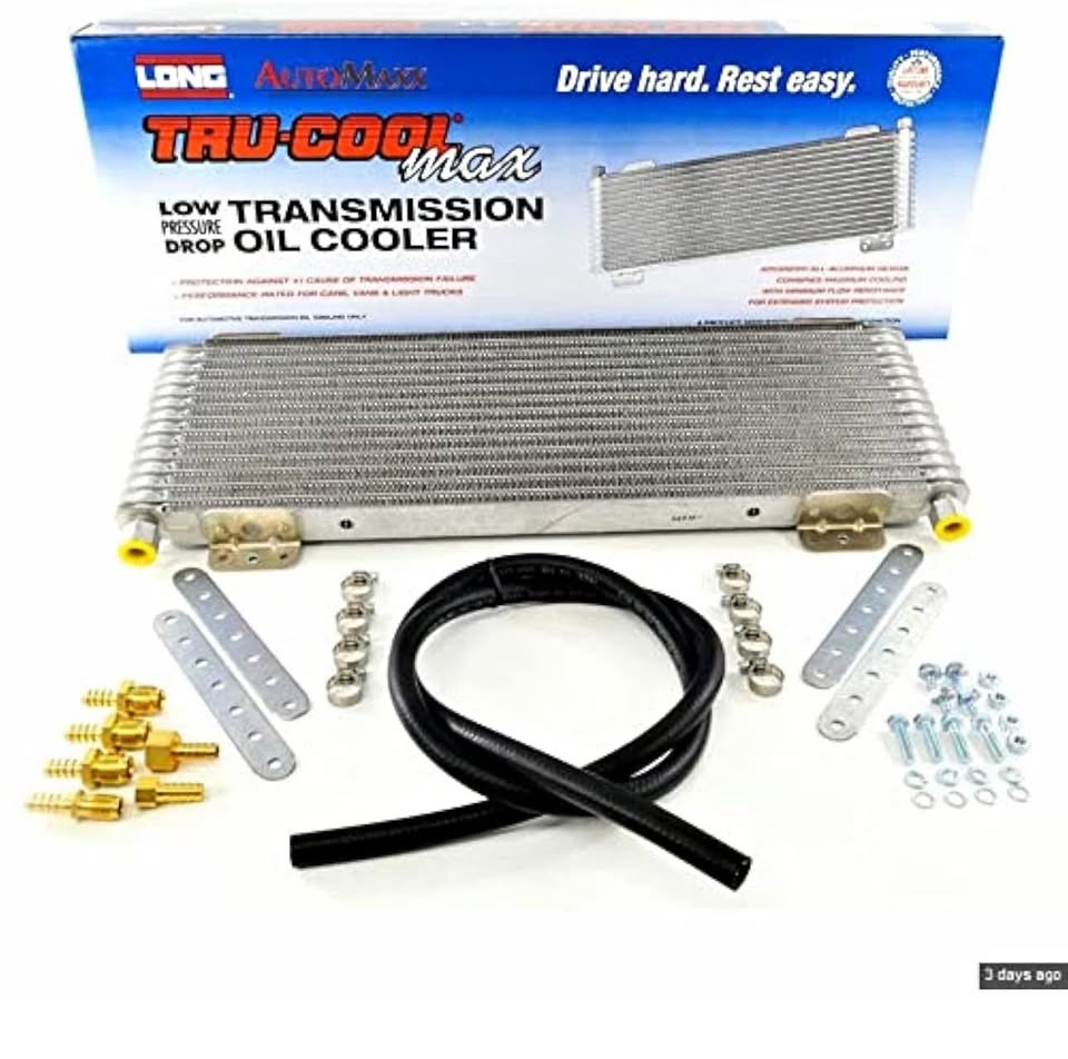 Max LPD[hidden information],000 GVW Low Pressure Drop Transmission Oil Cooler with Thermal Bypass