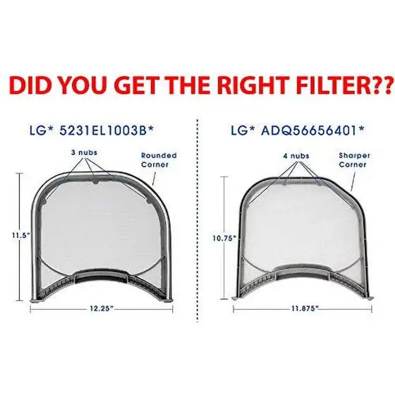 Nispira LG ADQ56656401 Compatible Dryer Lint Trap Screen Filter Assembly Replacement, 1 Filter