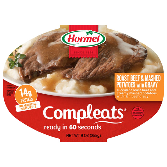 HORMEL COMPLEATS Roast Beef & Mashed Potatoes – 9 oz Tray