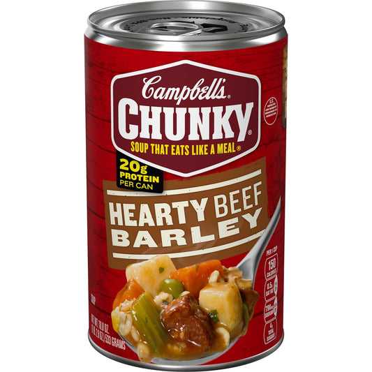 Campbell’s Chunky Hearty Beef and Barley Soup – 18.8 oz Can