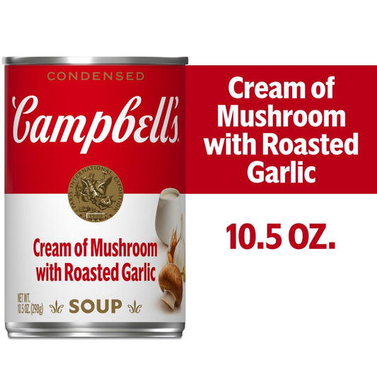 Campbell’s Condensed Cream of Mushroom Soup with Roasted Garlic – 10.5 oz Can