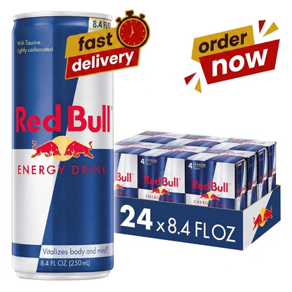 Red Bull Energy Drink 8.4 Fl Oz – 80mg Caffeine, Taurine & B Vitamins | Pack of 24