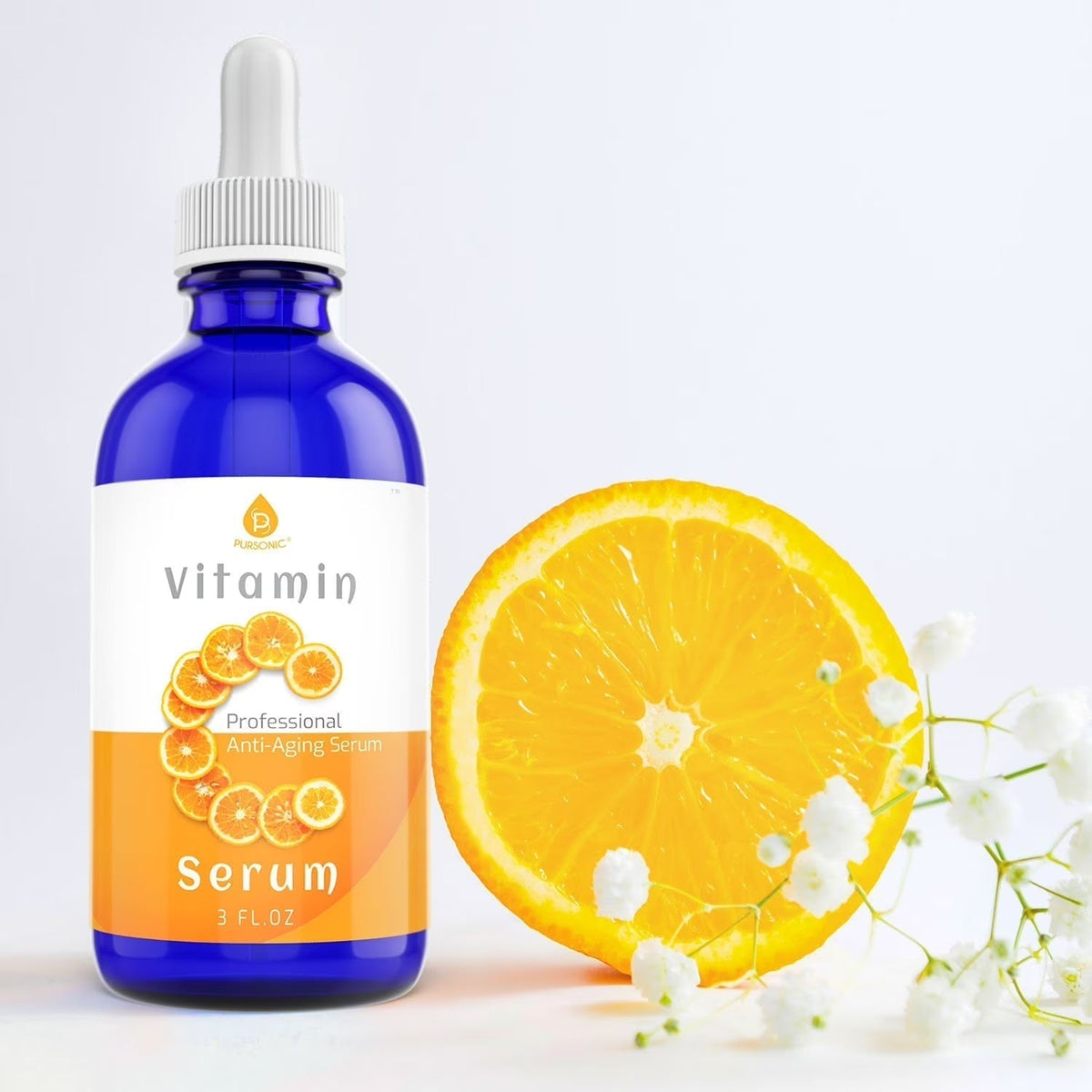 Pursonic Vitamin C Professional Anti-Aging Serum – 3 fl oz (90ml) Brightening & Skin Repair by Pursonic
